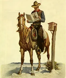 Mailboxes: Cowboy Reading Mail