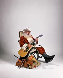 Manly: Cowboy Santa Claus Looking at Camera