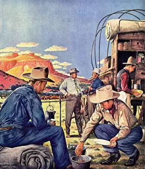 Brindle: Cowboys Having Lunch