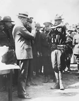 Ayer: Cpl. John Coolidge salutes his Commander in Chief