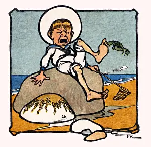 Brat: Crab bites a young boy's toe