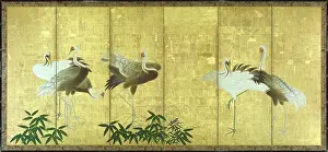 Fold: Cranes ' Japanese six-fold screen