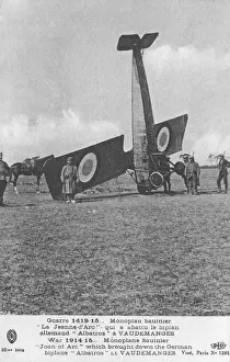 Saulnier: Crashed RFC monoplane, Joan of Arc, WWI