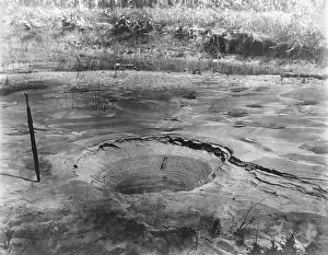 Hillers: Craterlet of a sand boil formed during the Charleston