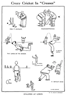 Creases: Crazy cricket in creases by Willam Heath Robinson