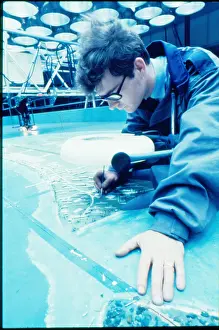 Lyneham: Creating model for flight simulator, RAF Lyneham, Wiltshire