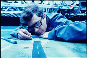 Lyneham: Creating model for flight simulator, RAF Lyneham, Wiltshire