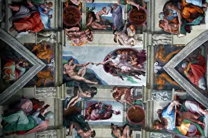 Genesis: The Creation of Adam by Michelangelo. C.1512. Ceiling of Sis