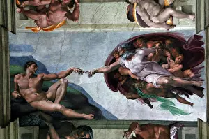 Genesis: The Creation of Adam by Michelangelo. C.1512. Sistine Chapel