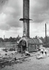 Inhuman: Cremation oven, Belsen Concentration Camp, Germany