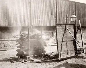 Pyre: Cremation pyre for a funeral, India
