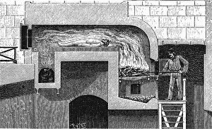 Installed: Cremation: Sectional view of furnace of the type
