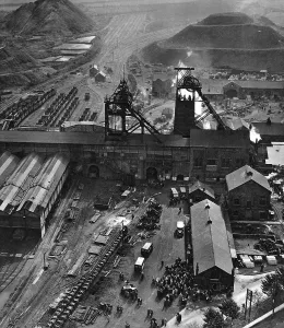 Pithead: Creswell colliery, where eighty men perished in a fire