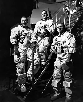 Borman: The crew for the Apollo 8 spacecraft L-R: ?
