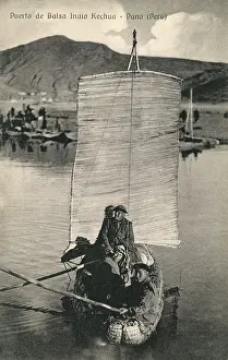 Indio: Crew in a boat at Puerto de Balsa, Puno, Peru
