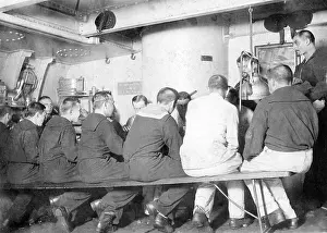 Historically: A crew at dinner, around 1914