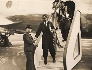 Chadwick: The crew are greeted by Avro's chief designer Roy Chadwick