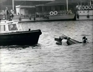 Perfected: Crew members in Thames during hydrofoil demonstration