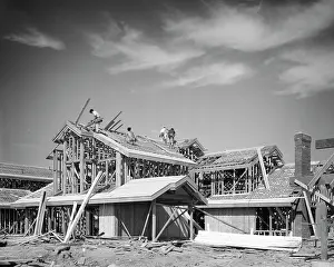 Lintels: Crew of Four Men Carpenters at work