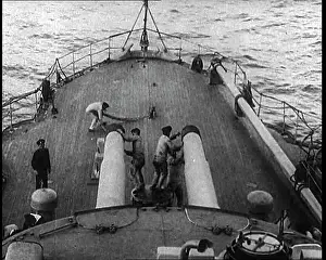 Foredeck: Crew Working on the Foredeck of a Russian Warship