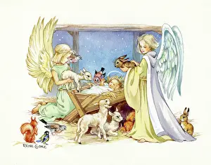 Cloke: Crib with Angels and Animals