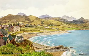 Llyn: Criccieth Bay from the Castle, Llyn Peninsula, Gwynedd, Wale