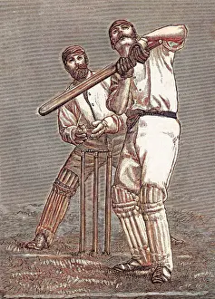 Batsmen: Cricket a batsman dealing with a full pitch