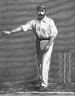 Slow: Cricket bowling a low delivery