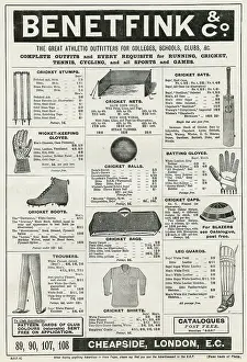 Cheapside: Cricket Equipment, Benetfink & Co, Sports Outfitters