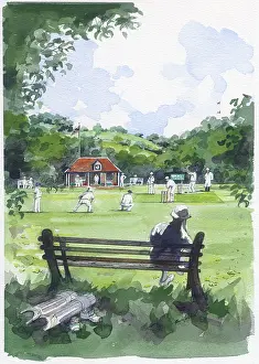 Forground: Cricket Match