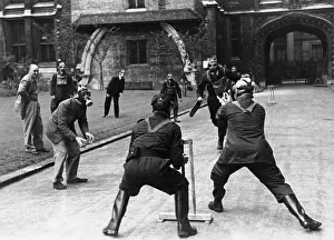 Gasmasks: Cricket match in gasmasks
