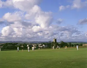 Gorran: Cricket match in progress, Gorran Haven, Cornwall