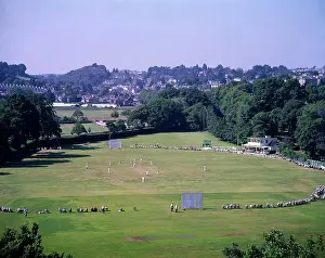 Scoreboard: Cricket match in progress, Torquay, Devon