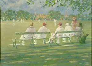 Jonas: Cricket Party ' four players on benches