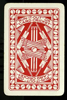 Bats: Cricket - Run-It-Out card game - card back, red