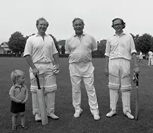 Batsmen: Three cricketers and a little boy
