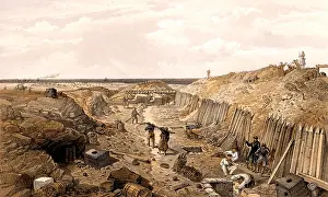 Bastion: Crimean War French troops in a ditch after the
