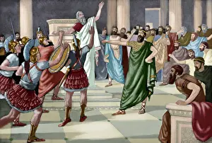 Thirty: Critias (460-403 BC). Engraving. Colored
