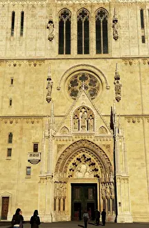 Kaptol: Croatia. Zagreb. Cathedral. Front facade. Kaptol Square