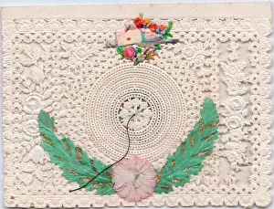 Crocheted: Crocheted and embroidered greetings card