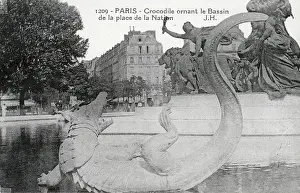 Unattributed: Crocodile statue in the fountain poo