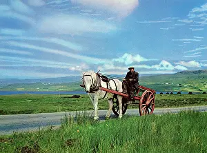 Barra: Crofter with cart - Barra, Outer Hebrides