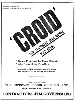 Glues: Croid Glues For Aeroplane Constructors