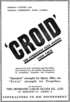 Glues: Croid Glues For Aeroplane Constructors
