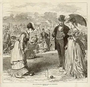 Croquet: Croquet match at Wimbledon in 1870