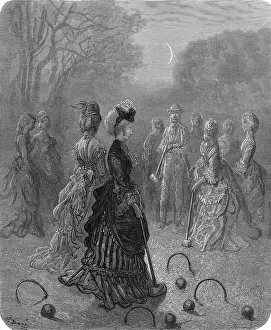 Croquet: CROQUET AT NIGHT 1870