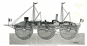 Bazins: Cross-section of Bazin's Roller Boat Steamer