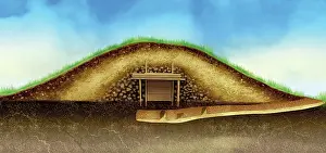 Ces Aeo Nazarbayev Intellectual Schools: Cross-section, prehistoric burial mound, Kazakhstan