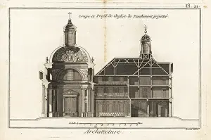Jean Le Rond Dalembert: Cross-section and profile of Pentemont Abbey