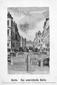 Sanitary: Cross section of a street in Berlin, around 1880